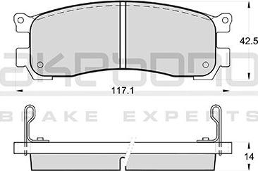 Akebono AN-242WK - Kit pastiglie freno, Freno a disco autozon.pro