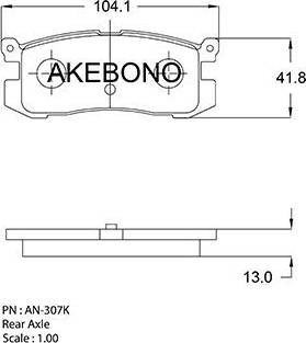 Akebono AN-250K - Kit pastiglie freno, Freno a disco autozon.pro