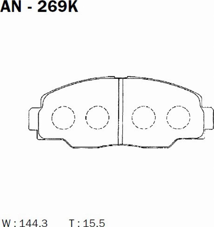 Akebono AN-269K - Kit pastiglie freno, Freno a disco autozon.pro