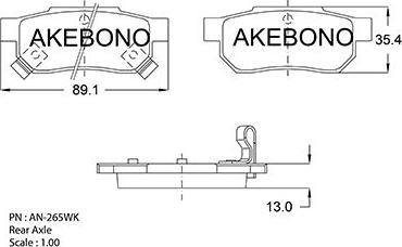 Akebono AN-265WKE - Kit pastiglie freno, Freno a disco autozon.pro