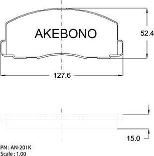 Akebono AN-201K - Kit pastiglie freno, Freno a disco autozon.pro