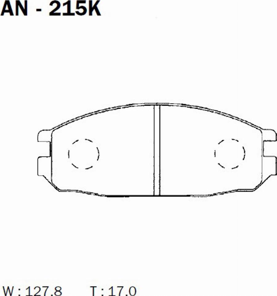 Akebono AN215K - Kit pastiglie freno, Freno a disco autozon.pro