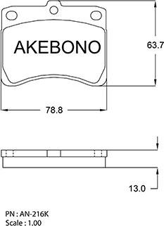 Akebono AN-216KE - Kit pastiglie freno, Freno a disco autozon.pro