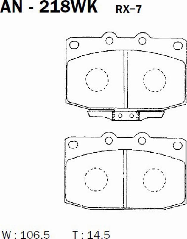 Akebono AN-218WK - Kit pastiglie freno, Freno a disco autozon.pro