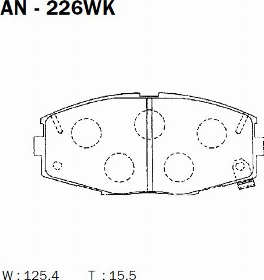 Akebono AN-226WK - Kit pastiglie freno, Freno a disco autozon.pro