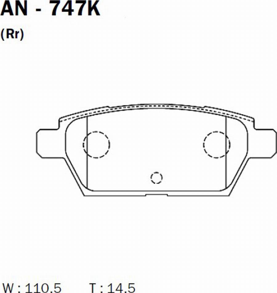 Akebono AN747K - Kit pastiglie freno, Freno a disco autozon.pro