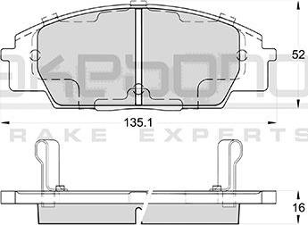 Akebono AN-757WK - Kit pastiglie freno, Freno a disco autozon.pro