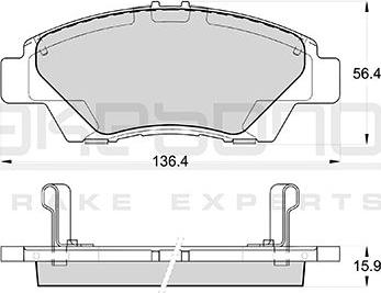 Akebono AN-763WK - Kit pastiglie freno, Freno a disco autozon.pro