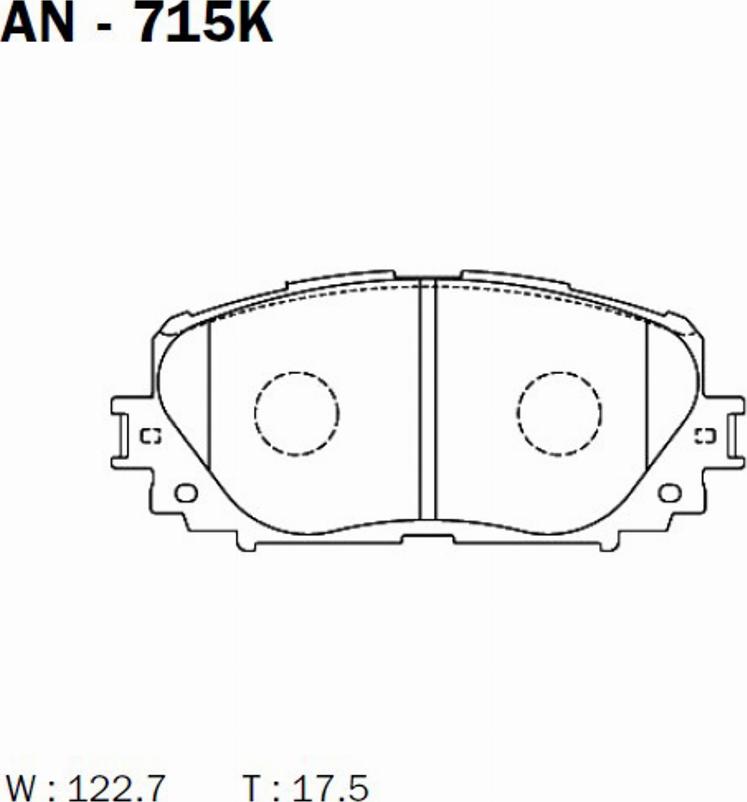 Akebono AN-715K - Kit pastiglie freno, Freno a disco autozon.pro