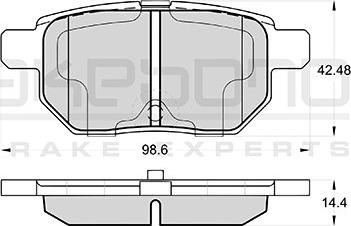 Akebono AN-716WKE - Kit pastiglie freno, Freno a disco autozon.pro