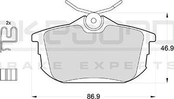 Akebono AN-739WK - Kit pastiglie freno, Freno a disco autozon.pro