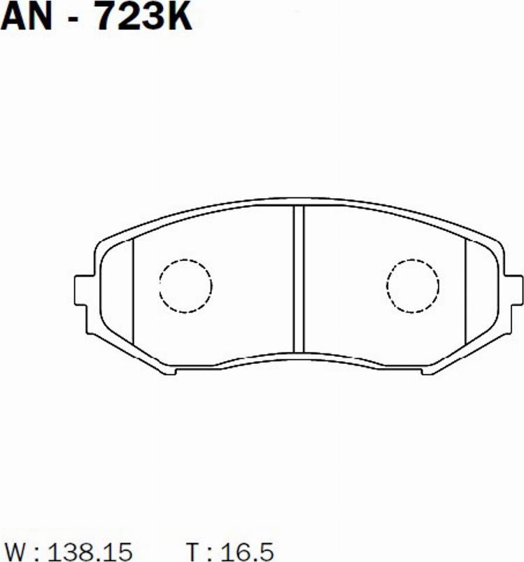 Akebono AN-723K - Kit pastiglie freno, Freno a disco autozon.pro