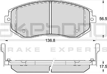 Akebono AN-771WK - Kit pastiglie freno, Freno a disco autozon.pro