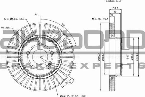 Akebono BN-0955E - Discofreno autozon.pro