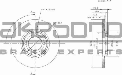 Akebono BN-0957 - Discofreno autozon.pro