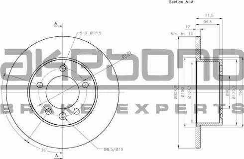 Akebono BN-0961 - Discofreno autozon.pro