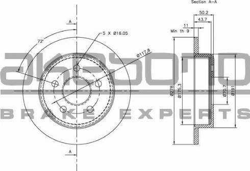 Akebono BN-0934 - Discofreno autozon.pro