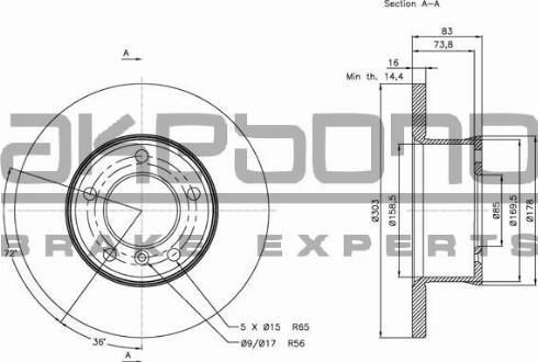 Akebono BN-0921E - Discofreno autozon.pro