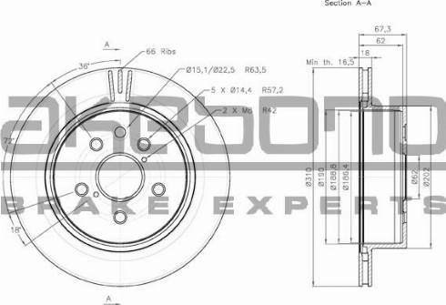 Akebono BN-0923 - Discofreno autozon.pro