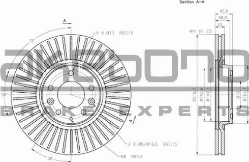 Akebono BN-0975 - Discofreno autozon.pro