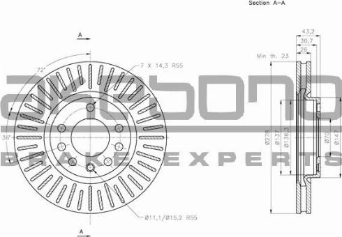 Akebono BN-0977E - Discofreno autozon.pro