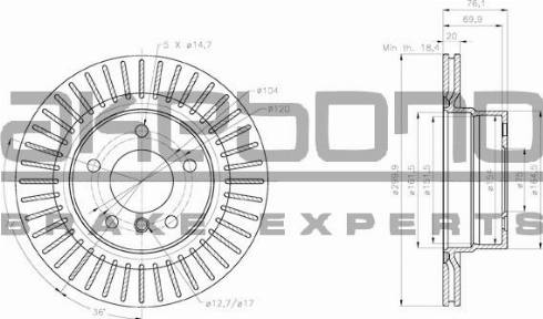 Akebono BN-0444 - Discofreno autozon.pro