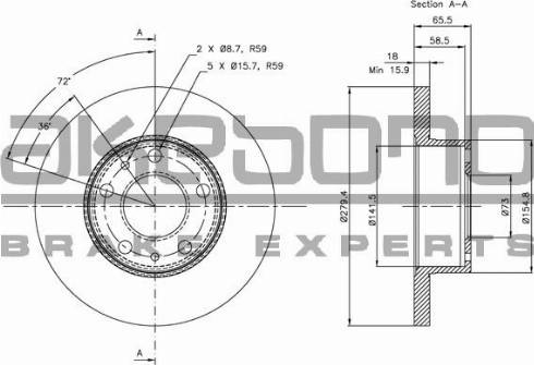 Akebono BN-0446 - Discofreno autozon.pro