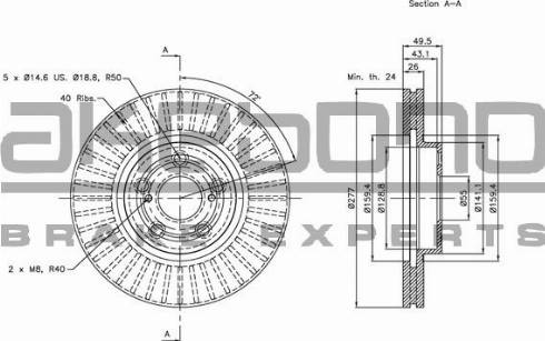 Akebono BN-0442 - Discofreno autozon.pro