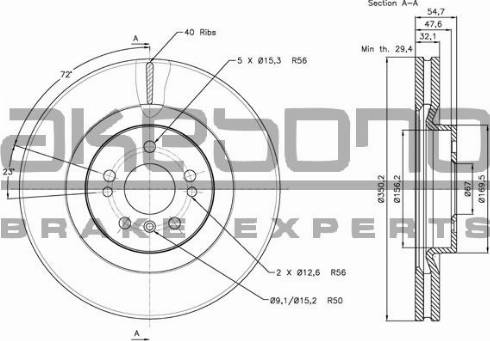 Akebono BN-0456 - Discofreno autozon.pro