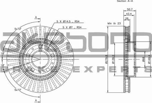 Akebono BN-0460 - Discofreno autozon.pro