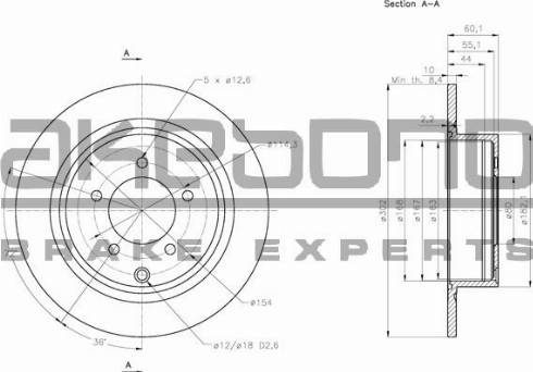 Akebono BN-0410E - Discofreno autozon.pro