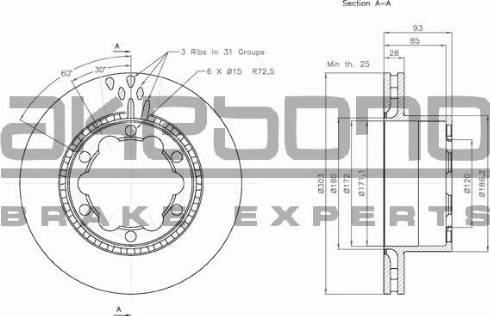 Akebono BN-0485 - Discofreno autozon.pro