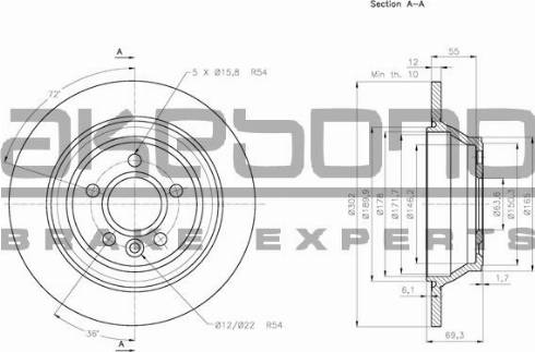 Akebono BN-0481E - Discofreno autozon.pro