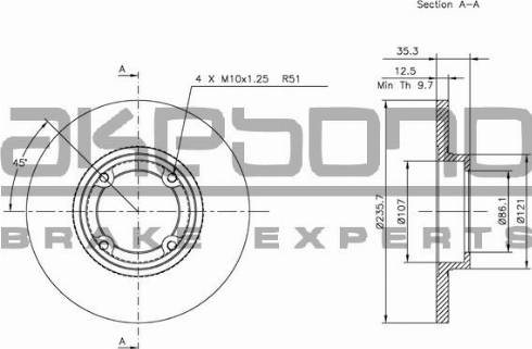 Akebono BN-0487 - Discofreno autozon.pro