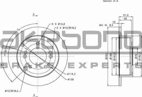 Akebono BN-0435 - Discofreno autozon.pro