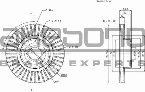 Akebono BN-0422E - Discofreno autozon.pro