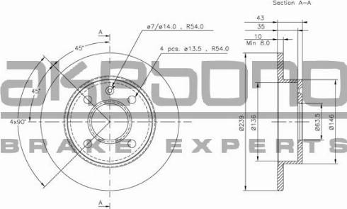 Akebono BN-0427 - Discofreno autozon.pro