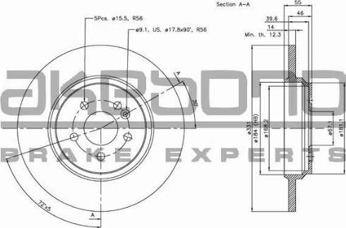 Akebono BN-0470 - Discofreno autozon.pro