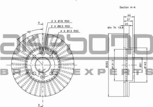 Akebono BN-0547 - Discofreno autozon.pro