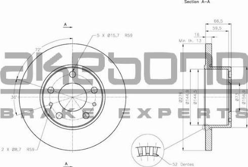 Akebono BN-0554 - Discofreno autozon.pro