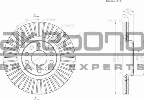 Akebono BN-0551 - Discofreno autozon.pro