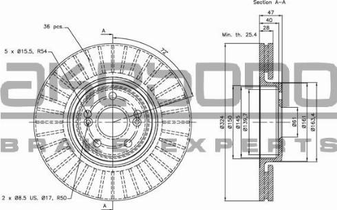 Akebono BN-0558 - Discofreno autozon.pro