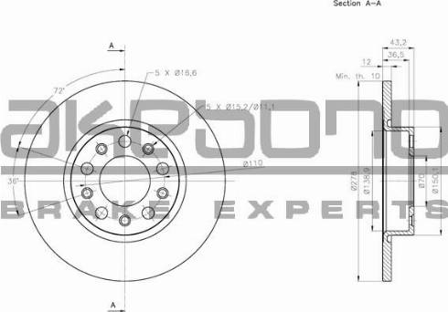 Akebono BN-0515 - Discofreno autozon.pro