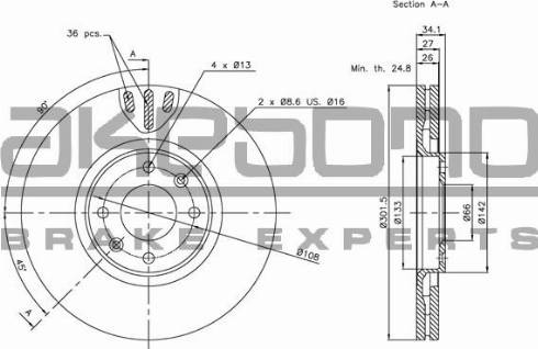 Akebono BN-0535 - Discofreno autozon.pro