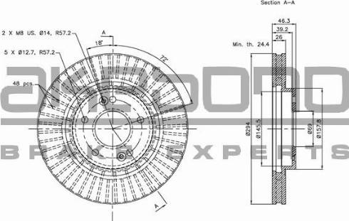 Akebono BN-0579E - Discofreno autozon.pro