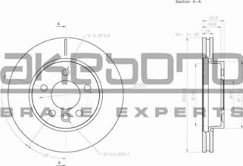 Akebono BN-0695 - Discofreno autozon.pro