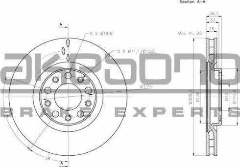 Akebono BN-0697 - Discofreno autozon.pro