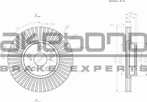 Akebono BN-0643 - Discofreno autozon.pro