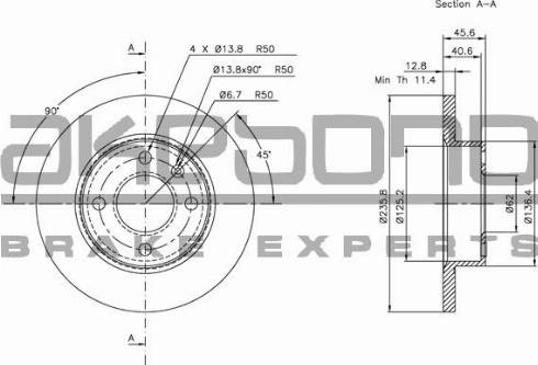 Akebono BN-0642 - Discofreno autozon.pro