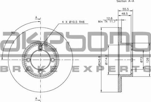 Akebono BN-0654 - Discofreno autozon.pro